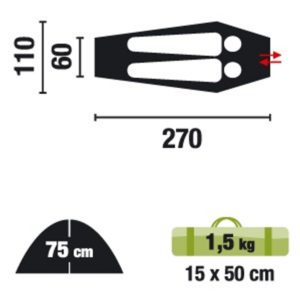Shelter tunnel 1-2 personnes JAMET 1,5kg