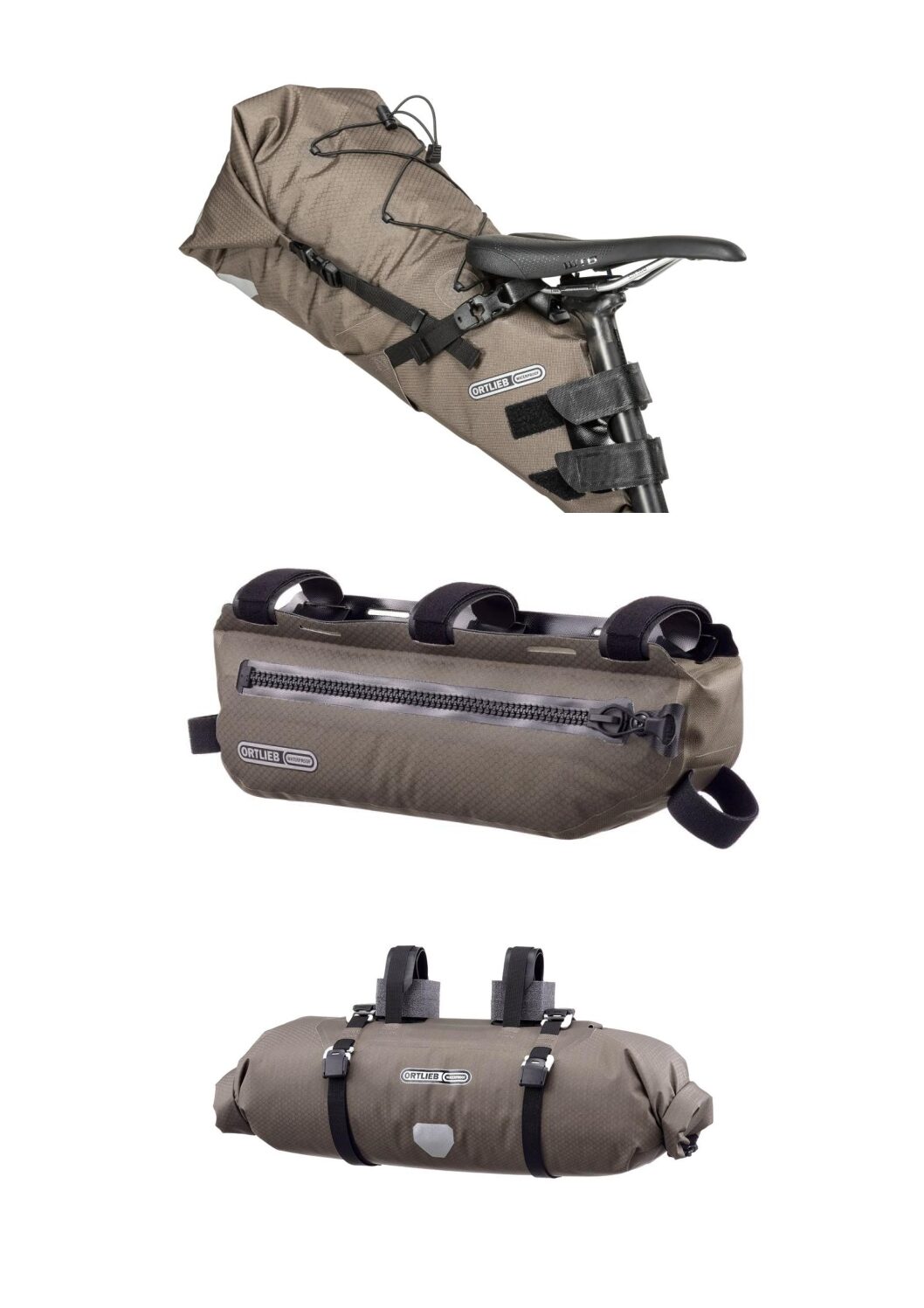 Ensemble 3 Sacoches Bikepacking Ortlieb – selle+cadre+guidon
